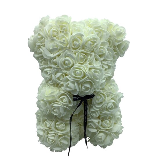 Rose Teddy Bear Artificial Flower Valentine's Day Wedding Anniversary 9.5" - Picture 4 of 7